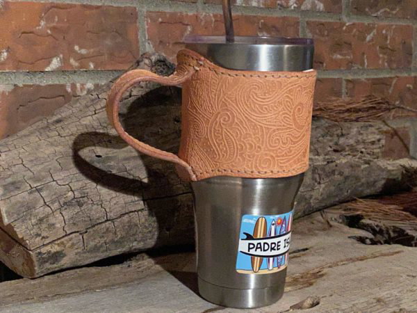 Handmade Natural Veg-Tan Paisley Yeti Handle